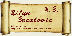 Milun Bucalović vizit kartica